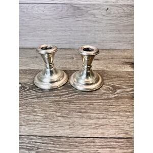 Vintage Frank M. Whiting Sterling Reinforced Weighted Candle Holder ~Pair